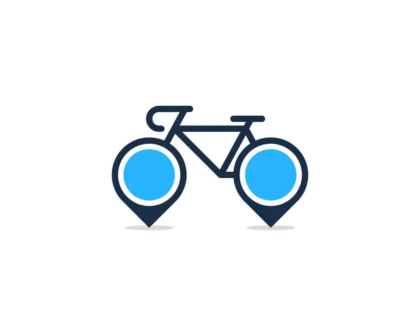 Pushpin Bike Logo Icon Design — Stock Vector