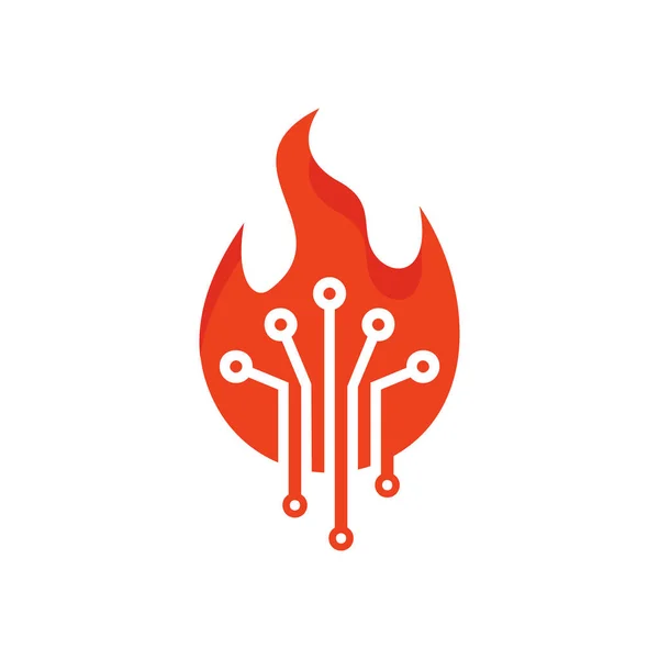 Fire Digital Logo Icon Design — Stock Vector