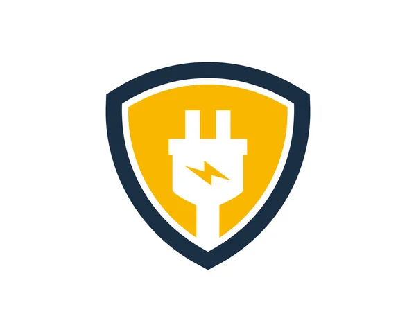 Protection Electric Logo Icon Design — Stock Vector