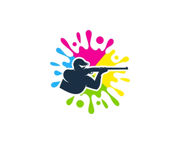 Logo Simgesi Tasarım Avcılık Fırça — Stok Vektör