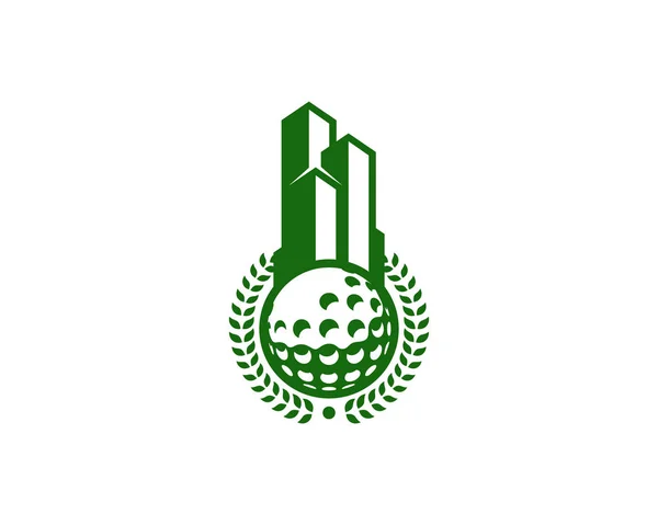 Bâtiment Golf Logo Icône Design — Image vectorielle