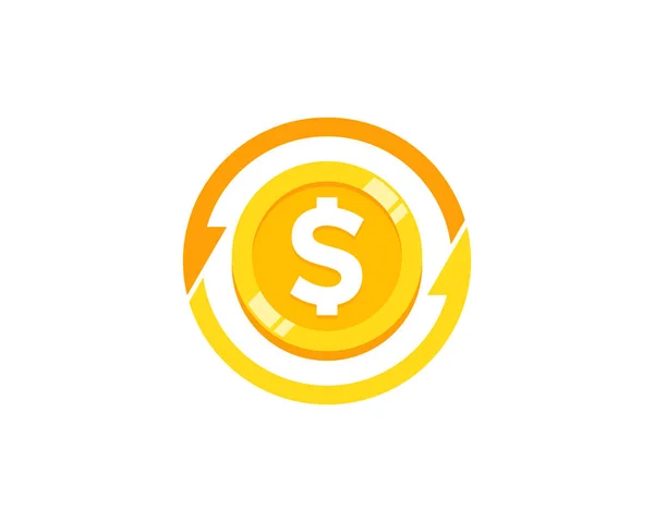 Logotipo Moneda Transferencia Icon Design — Vector de stock