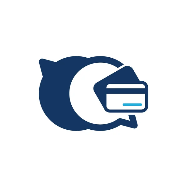 Pagamento Chat Logo Icon Design — Vetor de Stock