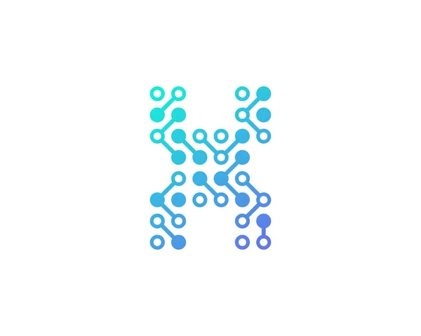 Κύκλωμα Ψηφιακού Γράμμα Εικονίδιο Στοιχείο Σχεδιασμού Λογότυπο — Διανυσματικό Αρχείο