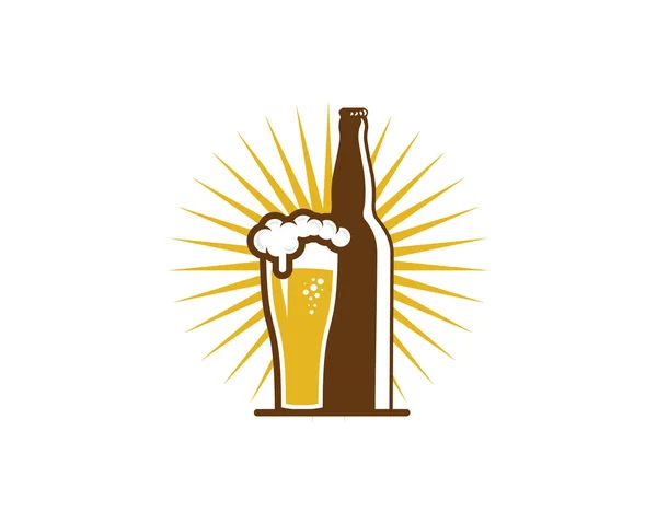 Diseño Del Icono Del Logotipo Cerveza Bootle — Vector de stock