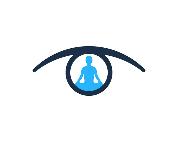 Yoga Eye Embleemontwerp Pictogram — Stockvector