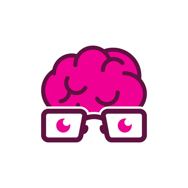 Εγκεφάλου Geek Λογότυπο Εικονίδιο Σχεδιασμός — Διανυσματικό Αρχείο