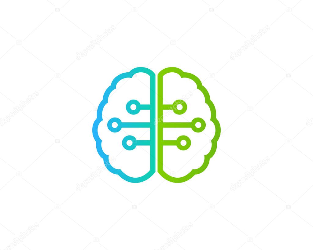 Digital Brain Logo Icon Design