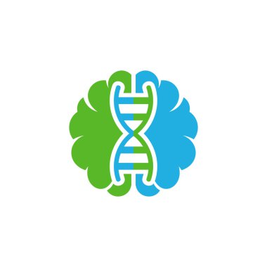 DNA beyin Logo simge tasarım