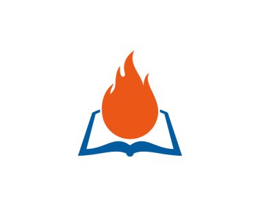 Kitap Logo simgesi tasarım yanmak