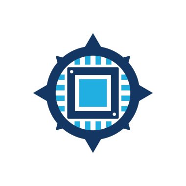 Çip pusula Logo simge tasarım