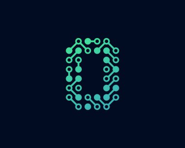 Devre teknoloji mektup o kutsal kişilerin resmi Logo tasarım öğesi