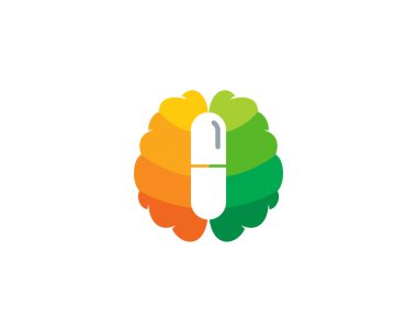 Tıp beyin Logo simge tasarım