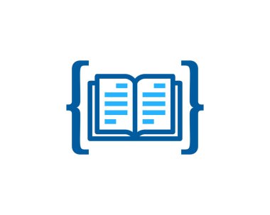 Kod kitap Logo simge tasarım