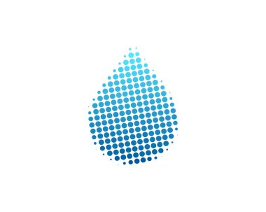 Su yarım ton mektup renkli nokta Logo simge tasarım