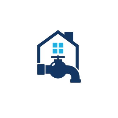 Sıhhi tesisat ev Logo simge tasarım