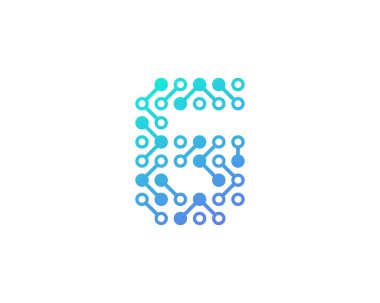 Devre dijital mektup g simgesi Logo tasarım öğesi 