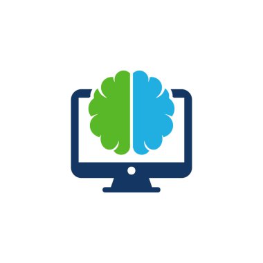 Bilgisayar beyin Logo simge tasarım