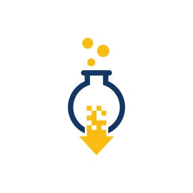 Laboratuvar şişesi simgesi Logo tasarım öğesi. Vektör çizim