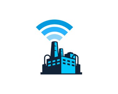 WiFi fabrika Logo simge tasarım