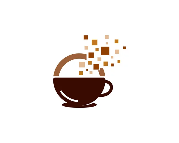 Pixel Café Logo Icône Design — Image vectorielle