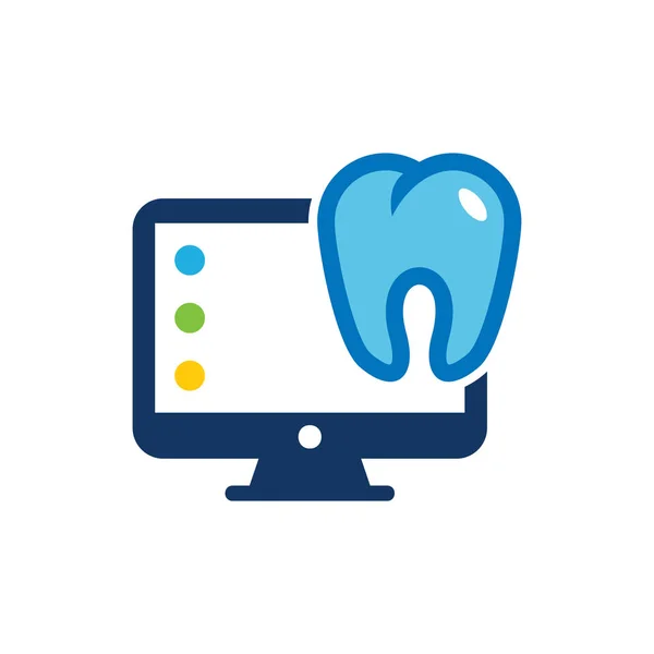 Desenho Ícone Logotipo Computador Dental —  Vetores de Stock