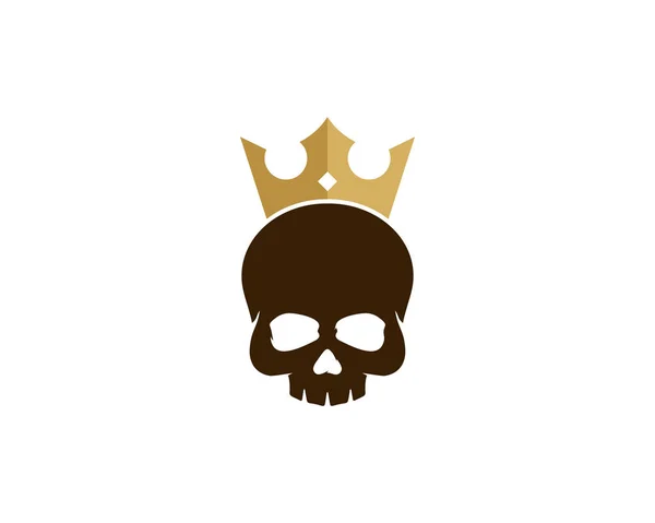 Crâne Roi Logo Icône Design — Image vectorielle