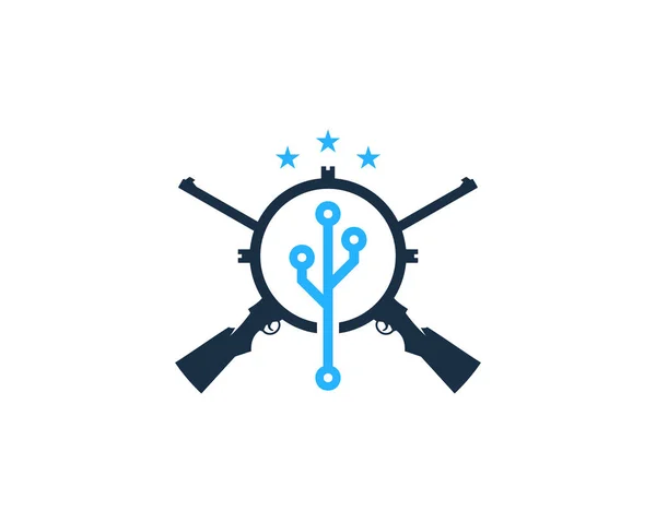 Technologie Jagd Logo Ikone Design — Stockvektor