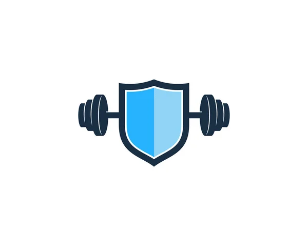 Skjoldbarbell Logo Icon Design – stockvektor