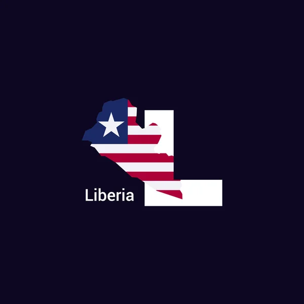 Liberia Carta Inicial País Con Mapa Bandera — Archivo Imágenes Vectoriales