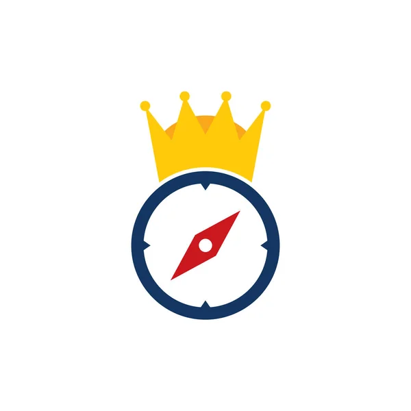 Kompass König Logo Ikone Design — Stockvektor