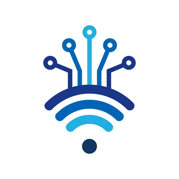 Wifi Digitális Logo Ikonra Design — Stock Vector