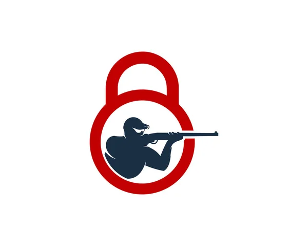 Lock Jagd Logo Icon Design — Stockvektor