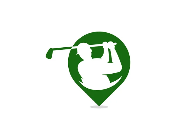 Πινέζα Γκολφ Λογότυπο Εικονίδιο Σχεδιασμός — Διανυσματικό Αρχείο