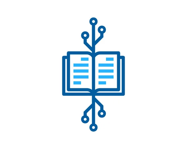 Projekt Ikona Logo Książki Technologia — Wektor stockowy
