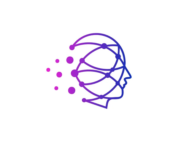 デジタルの頭部のロゴ アイコン デザイン — ストックベクタ