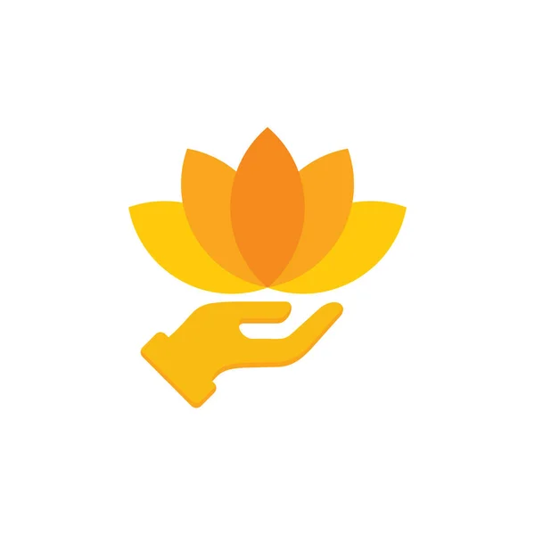 Lotus Φροντίδα Λογότυπο Εικονίδιο Σχεδιασμός — Διανυσματικό Αρχείο