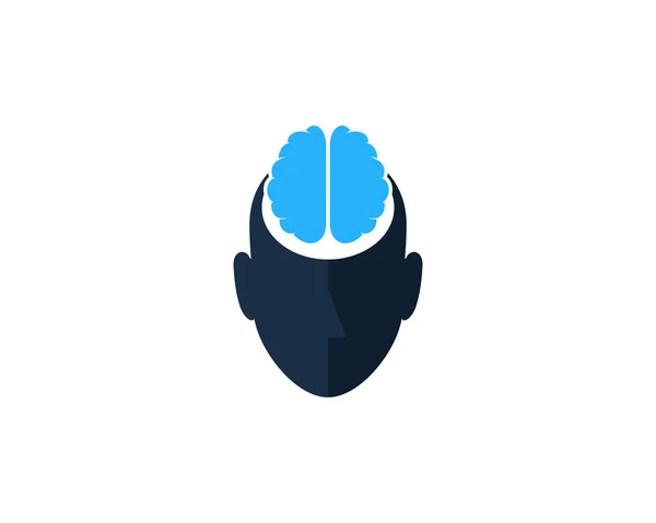 Mózg Człowieka Głowy Logo Ikona Designu — Wektor stockowy