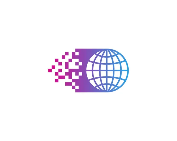 Pixel Globe Logo Icône Design — Image vectorielle