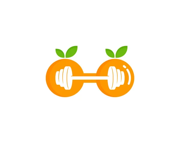 Fruit Barbell Logo Icône Design — Image vectorielle