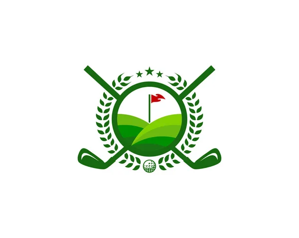 Campo Golf Logo Icon Design —  Vetores de Stock