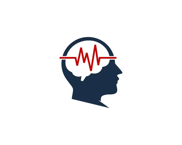 Welle Gehirn Logo Ikone Design — Stockvektor
