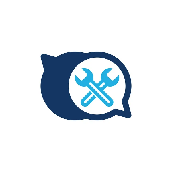 Opravit Chat Logo Ikonu Design — Stockový vektor