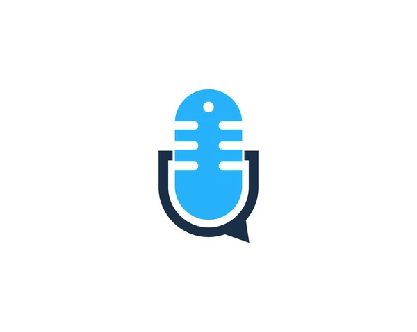 Podcast Sohbet Logo Simge Tasarım — Stok Vektör