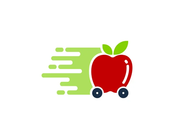 Conception Icône Logo Livraison Fruits — Image vectorielle