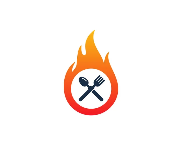 Feuer Nahrung Logo Symbol Design — Stockvektor