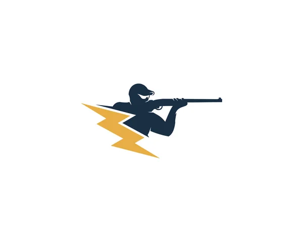 Güç Avcılık Logo Simge Tasarım — Stok Vektör
