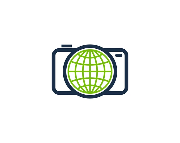 カメラ グローブのロゴ アイコン デザイン — ストックベクタ