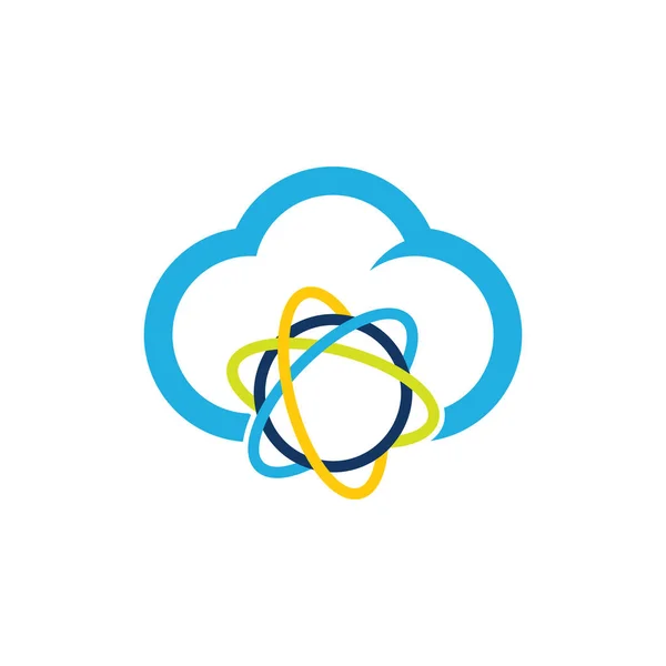 Vetenskap Cloud Logo Ikon Design — Stock vektor