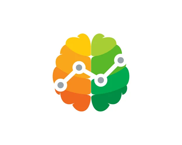 Tech Brain Logo Icon Design — Stock Vector